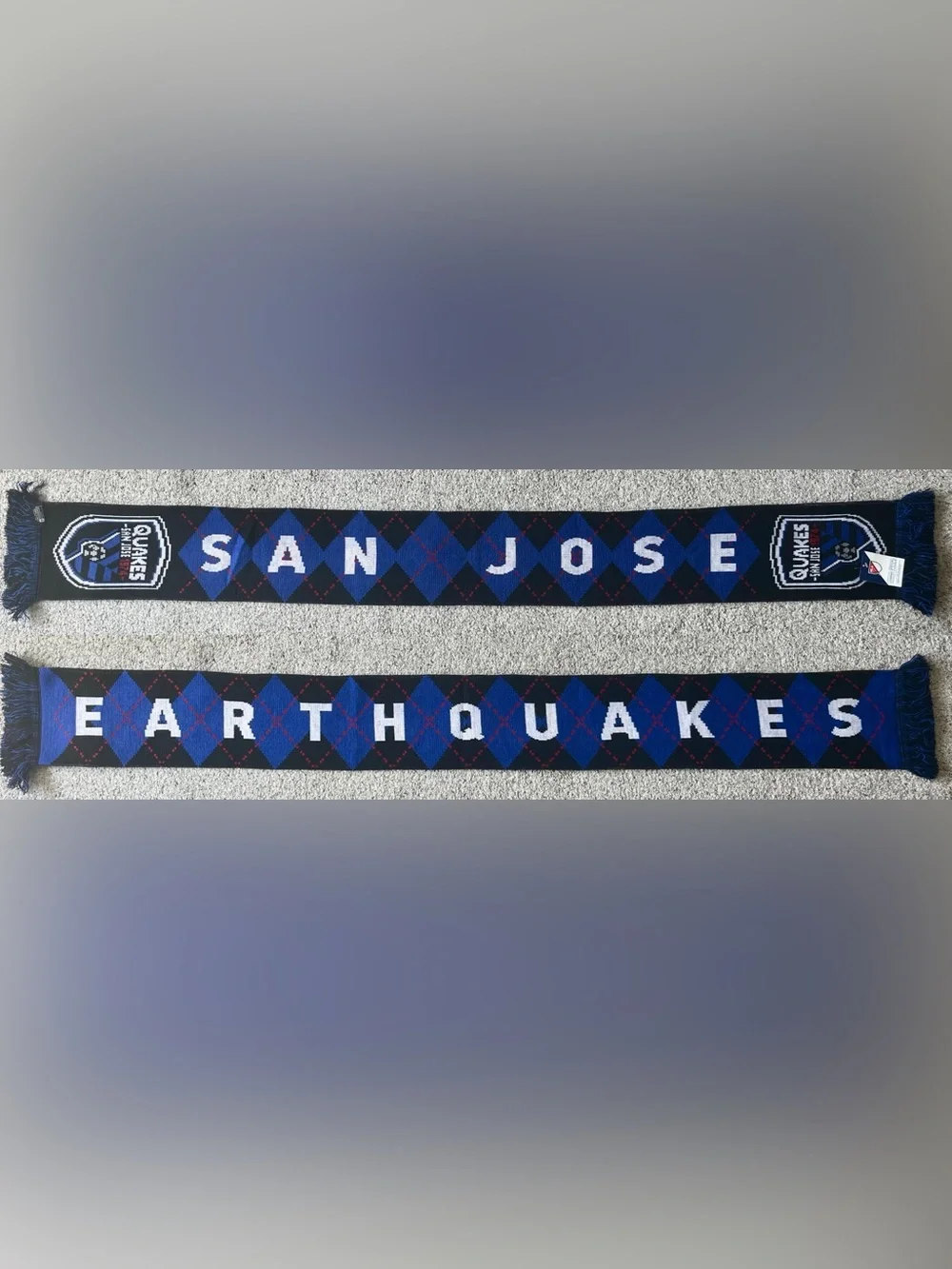 San Jose Earthquakes Argyle Soccer Scarf